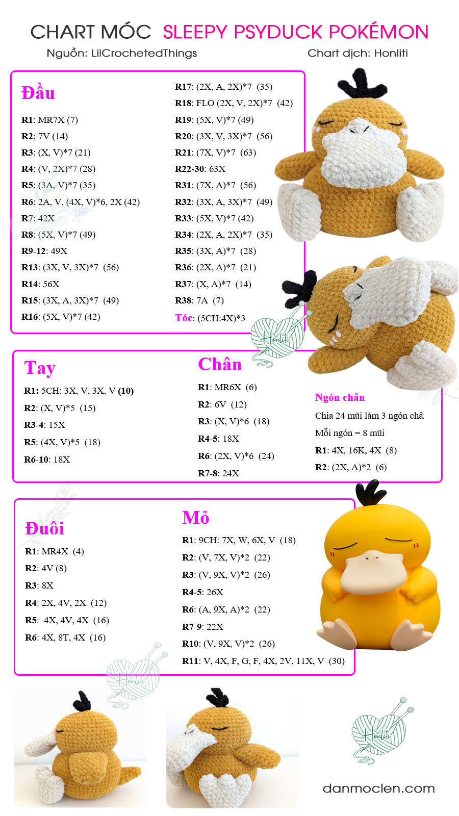 Chart móc Sleepy Psyduck Pokémon Tiếng Việt