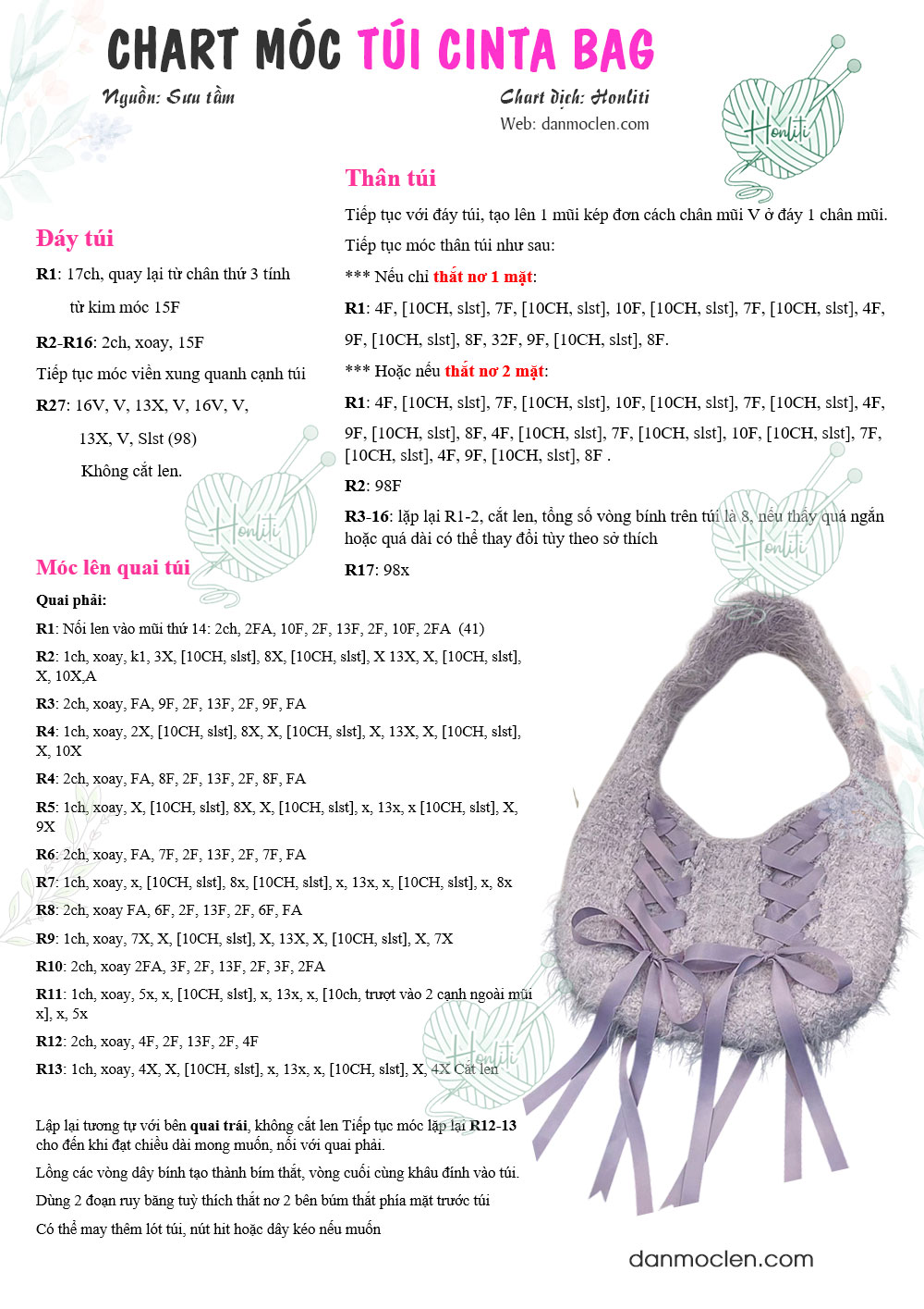 Chart móc túi lưới đi biển (mẫu 2) / mẫu túi Cinta bag
