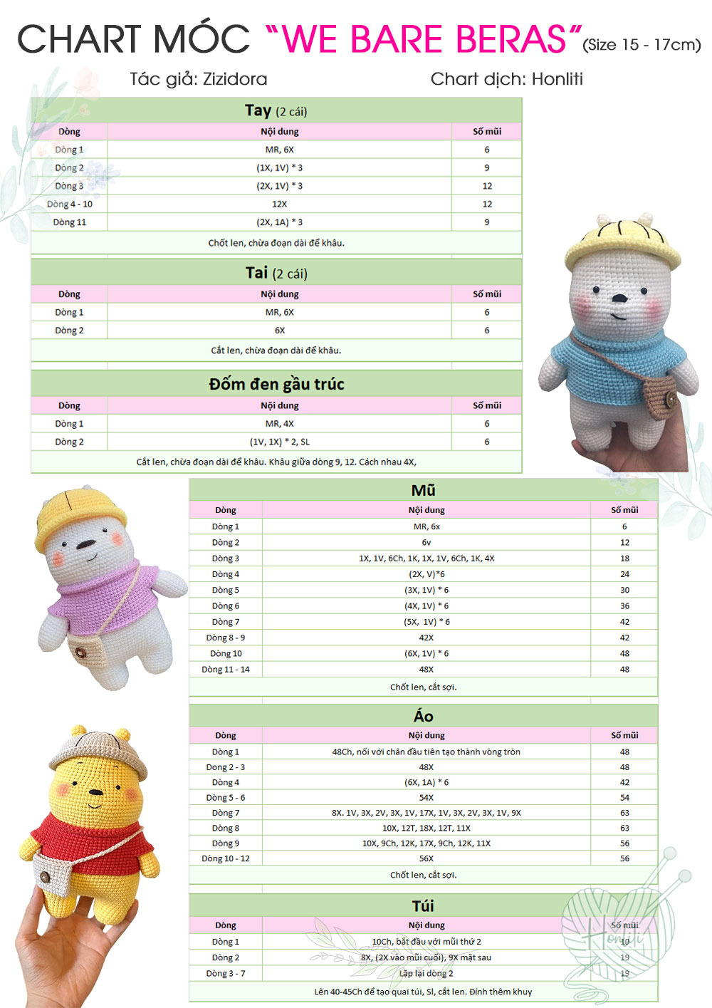 Chart móc 3 chú gấu phần 2