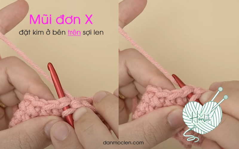 Cách móc mũi đơn chữ X