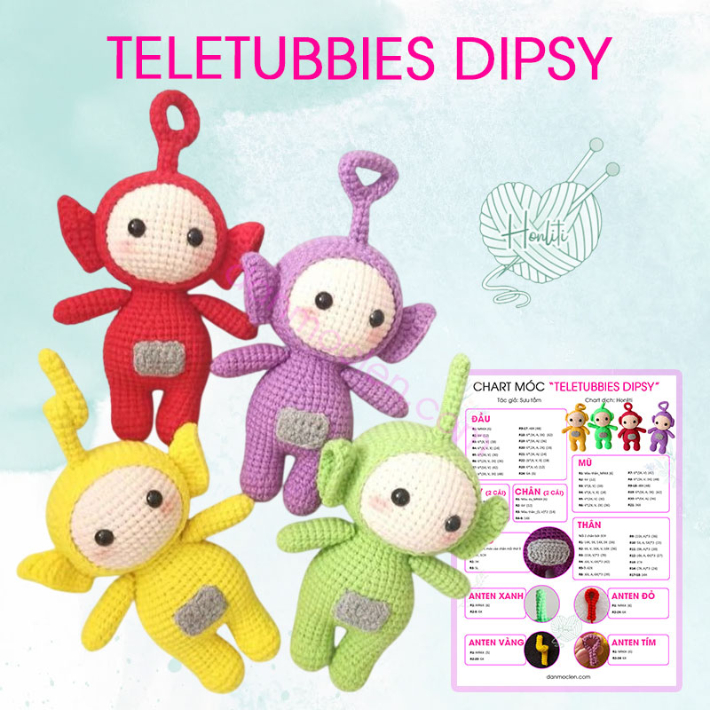 Chart móc bộ tứ Teletubbies